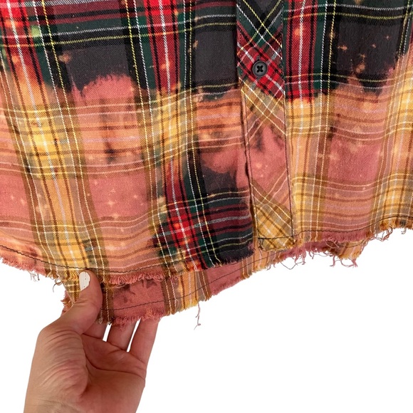 EUC Slipknot Band Flannel Shirt Mens Unisex Large Reworked Shacket Bleached - Picture 5 of 14